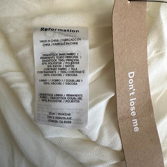 Reformation Icelynn Satin Dress Ivory - Picture 8 of 11